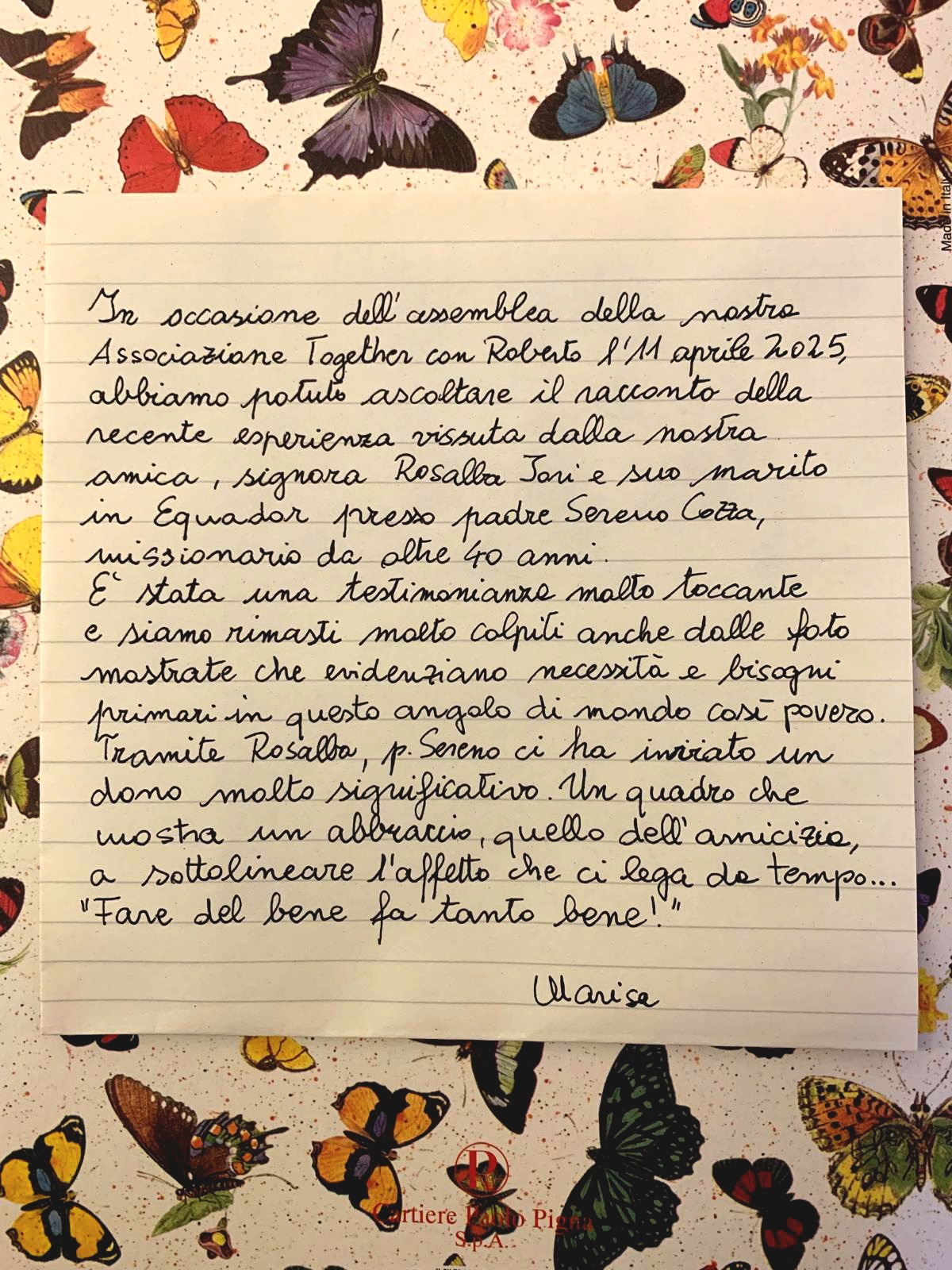 Lettera Marisa